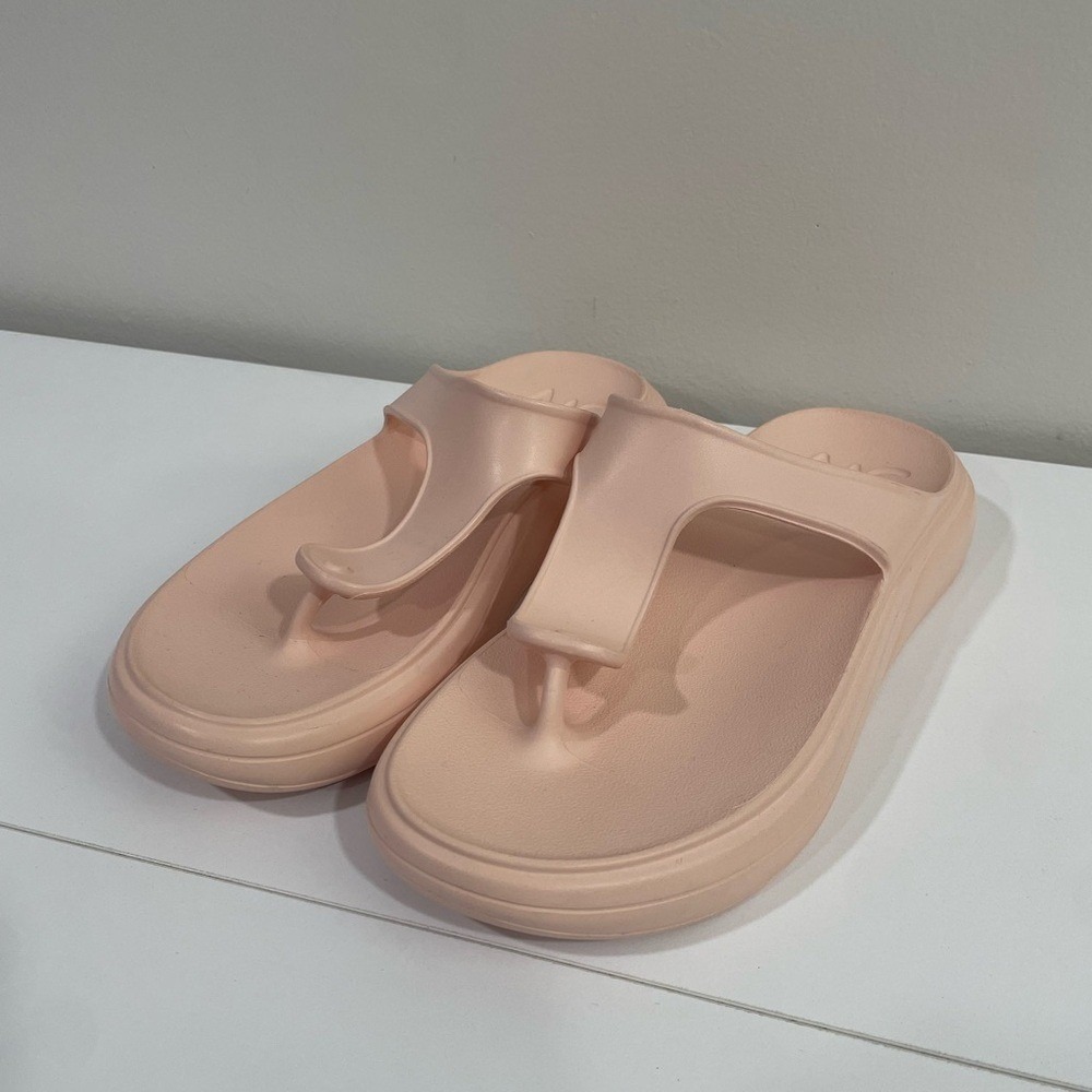Stuart Weitzman Pink STUFLEX T-STRAP SLIDE Flip flops Thong SANDALS 8